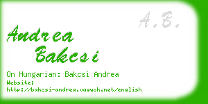 andrea bakcsi business card